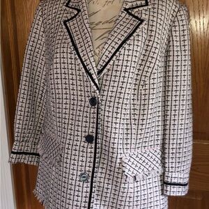 Lane Bryant size 20 White, black, pink Checkered Blazer